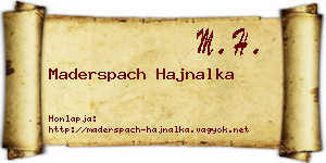 Maderspach Hajnalka névjegykártya